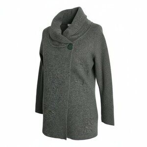 NEW Max Studio Wool Blend Sweater Cape Forest Green size 1X